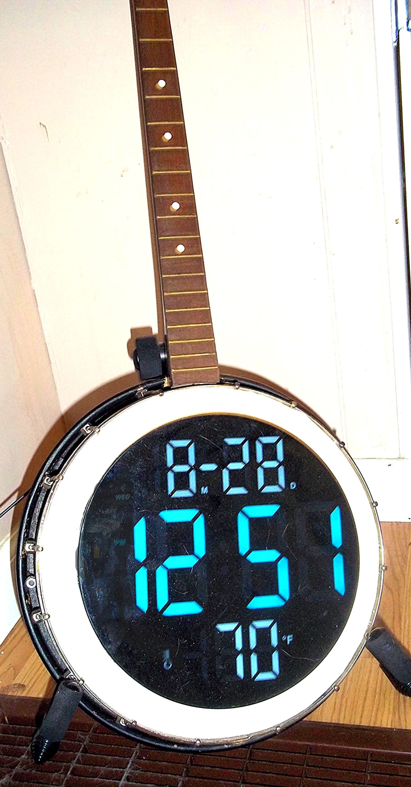 KAY BANJO – UNASSEMBLED AND MODIFIED WITH 11” DIGITAL CLOCK - Image 4