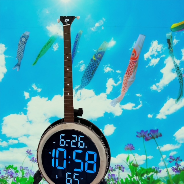 KAY BANJO – UNASSEMBLED AND MODIFIED WITH 11” DIGITAL CLOCK - Image 2