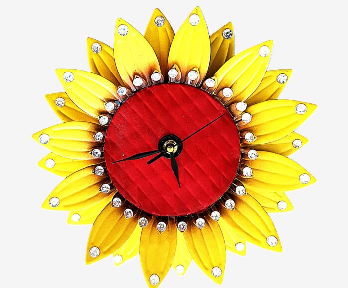 Sun Flower Clock -Yellow/Red