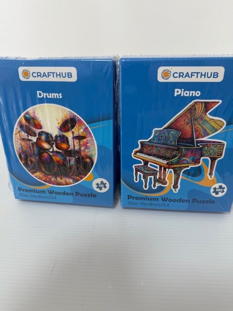 WOODEN JIGSAW PUZZLES by CRAFTHUB - DRUMS - PIANO
